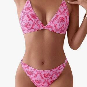 Pink Floral Bikini Set